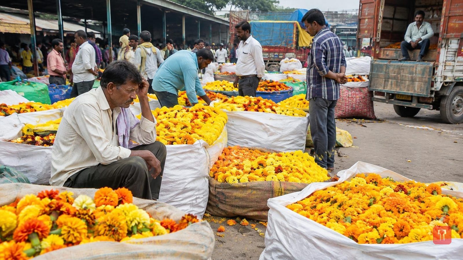 गणेशोत्सवापूर्वीच झेंडूच्या फुलांचे भाव कोसळले; ८० रुपयांचा किलो थेट १० रुपयांवर