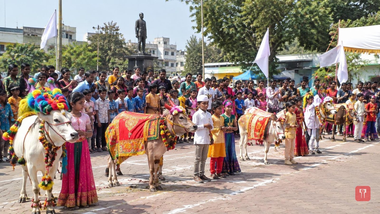 Nandi bull decoration contest brings festive cheer to Ghuggus on Tanha Pola
