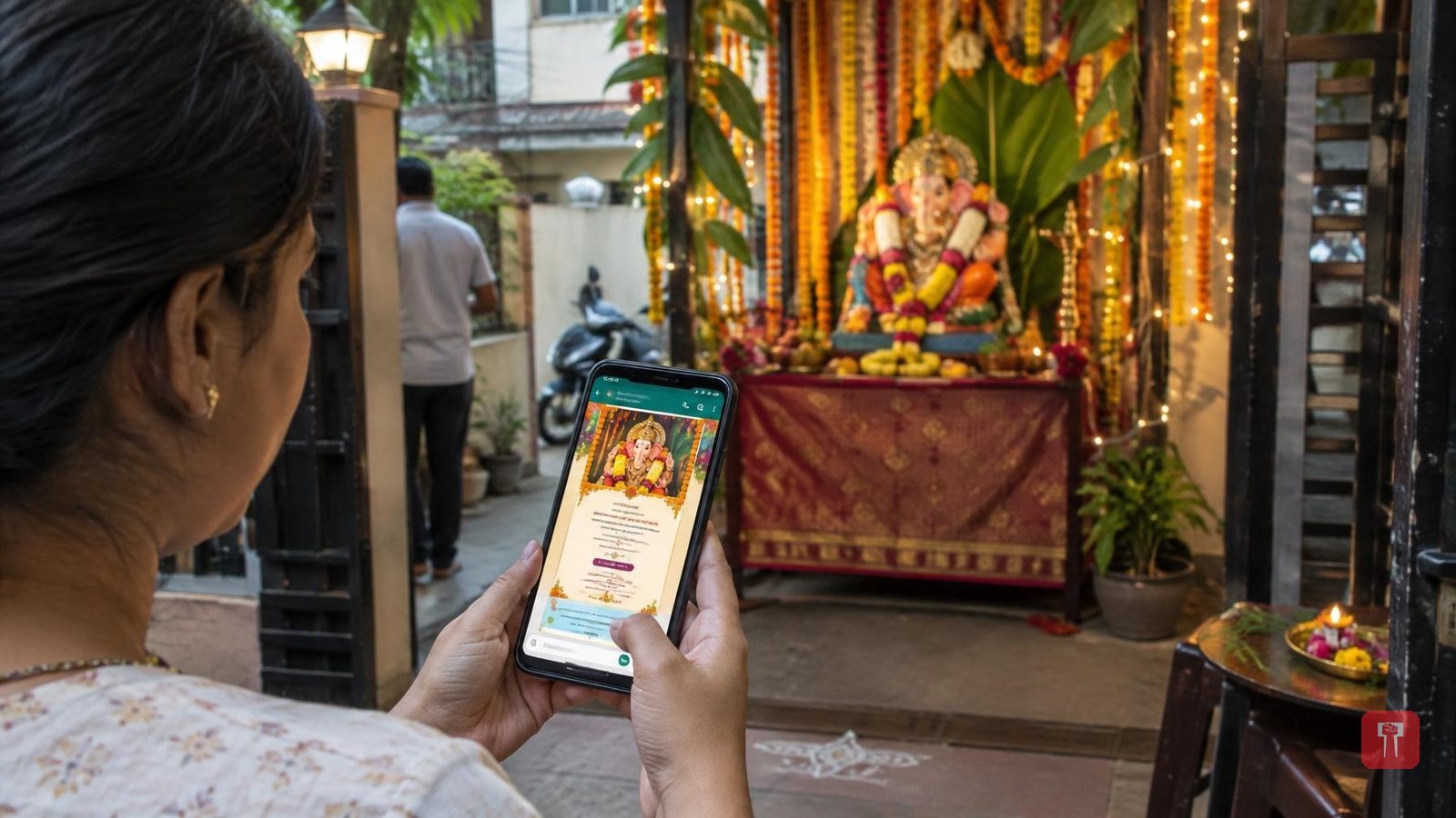 Marathi-style WhatsApp invite cards trend for Ganeshotsav guests