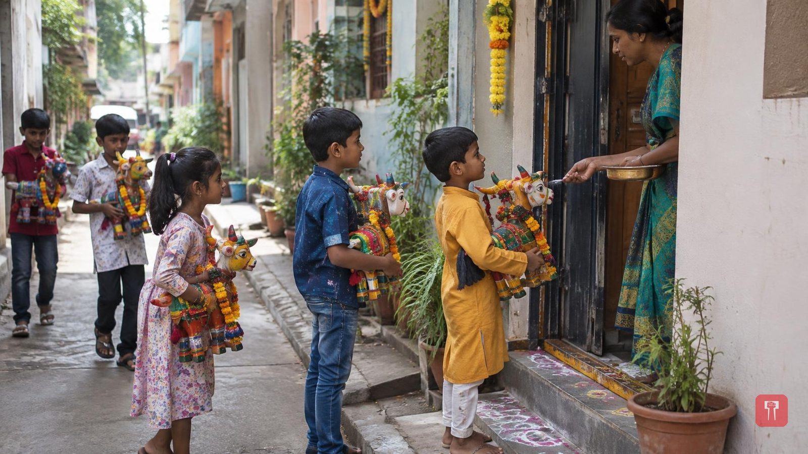 नागपुरात तान्हा पोळ्याची गंमत: लाकडी नंदीबैल घेऊन मुलं फिरतात दारोदार, बदल्यात मिळतात पैसे-चॉकलेट