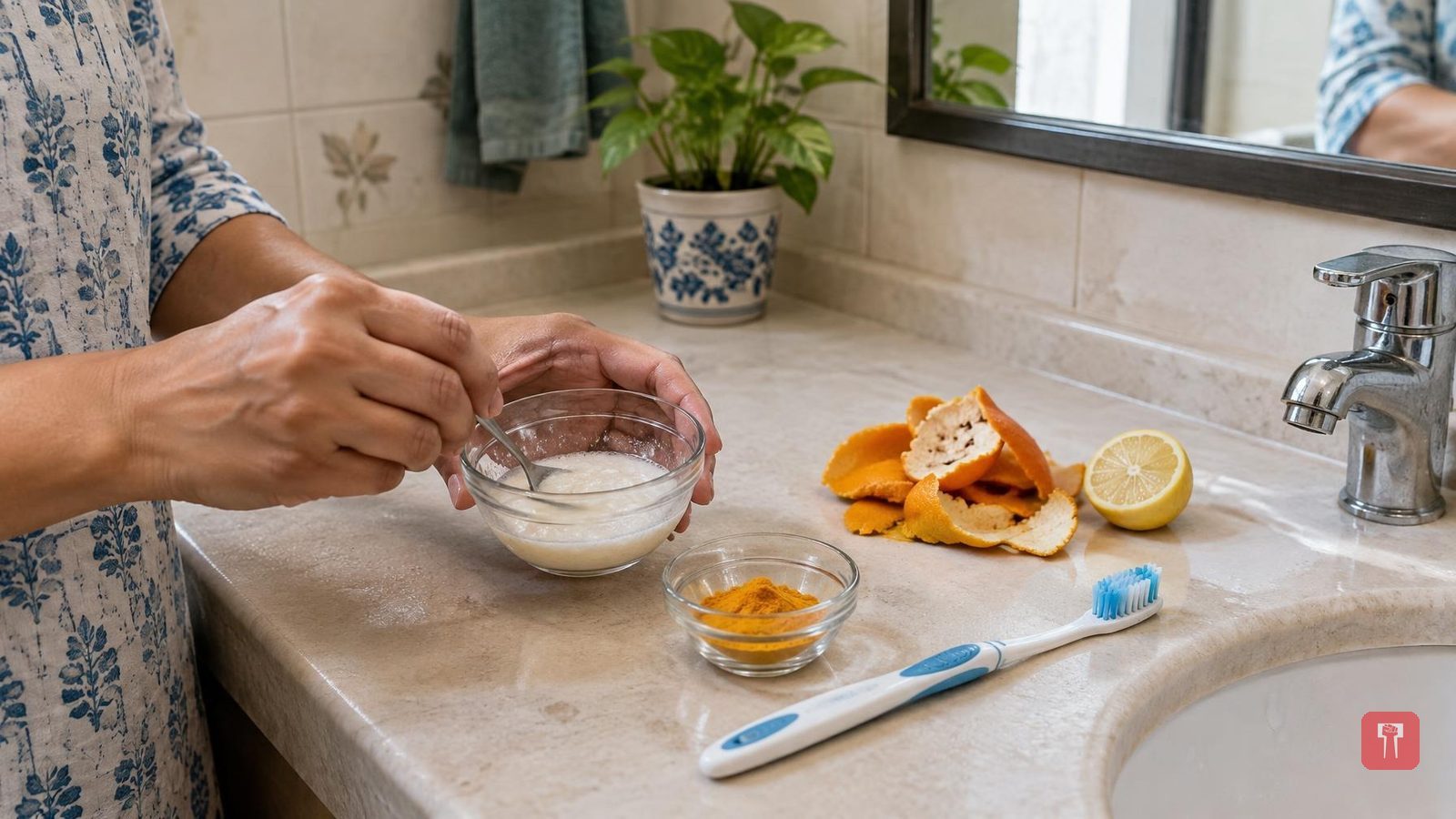 Home remedies with lemon juice to remove yellow stains from teeth