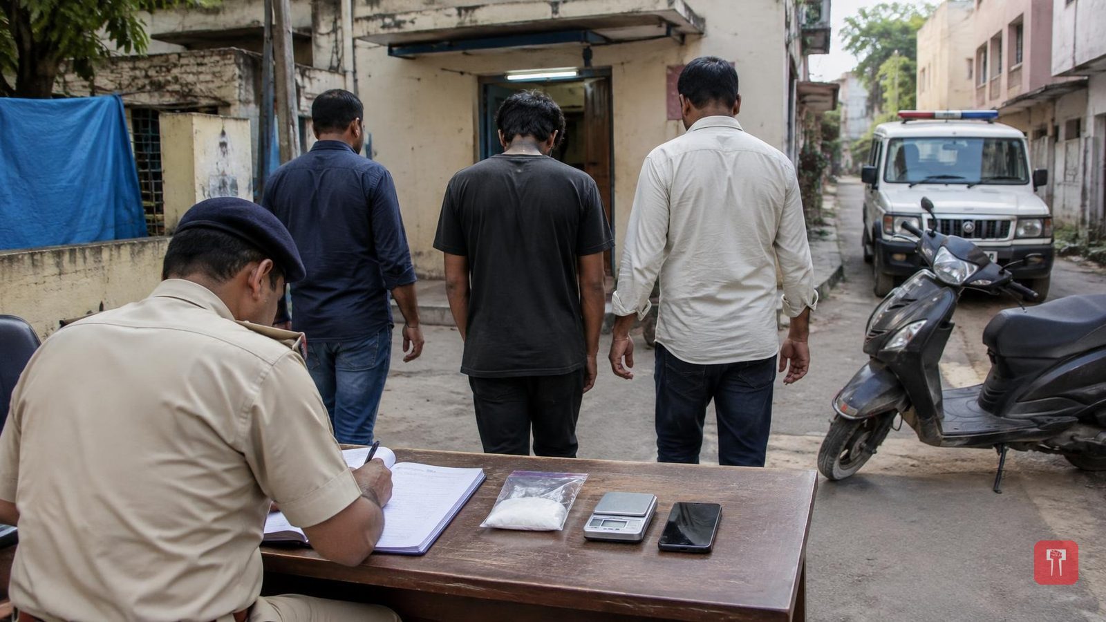 Panchpavli: youth held with MD powder, two accomplices on the run