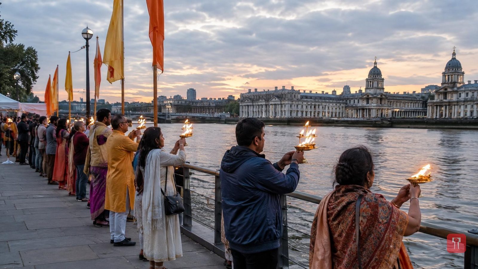 First grand Ganga Aarti held on London's Thames river