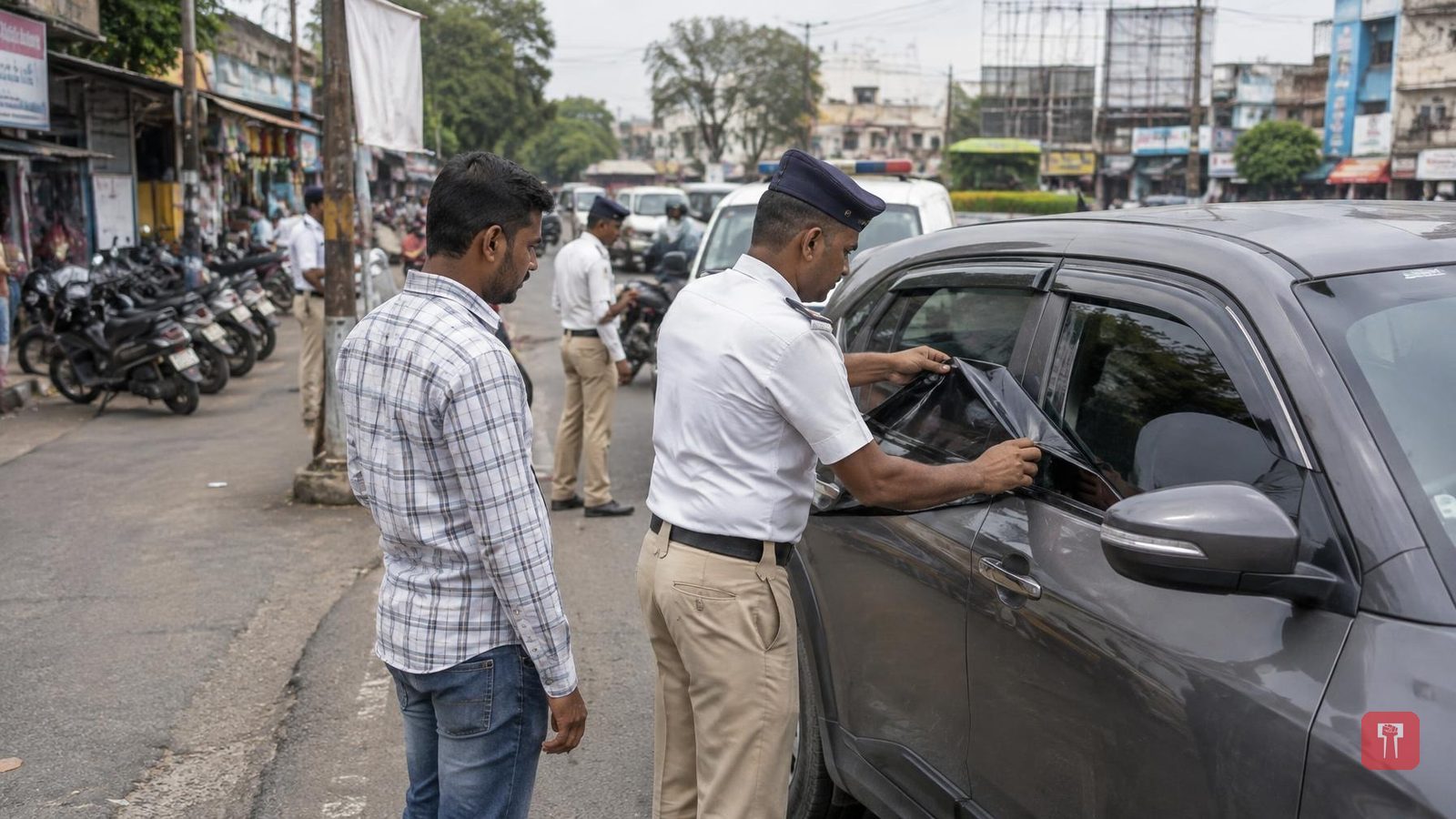 काळ्या काचांच्या वाहनांवर माळेगाव पोलिसांचा दणका; काचा उतरवून दंडात्मक कारवाई, नियमभंग करणारी वाहने केली डिटेन