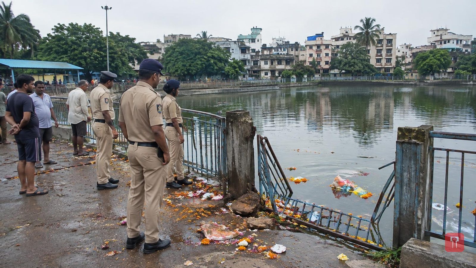 Ganesh idol immersion dispute in Virar's Kopri as villagers break lake gate