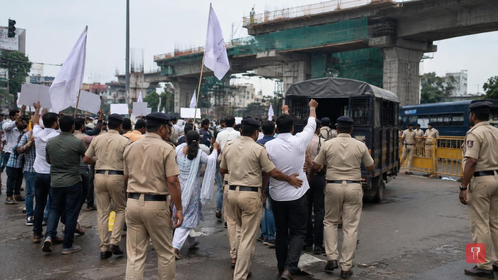 फ्लायओव्हरच्या नामकरणावरून काँग्रेस नागपुरात रस्त्यावर