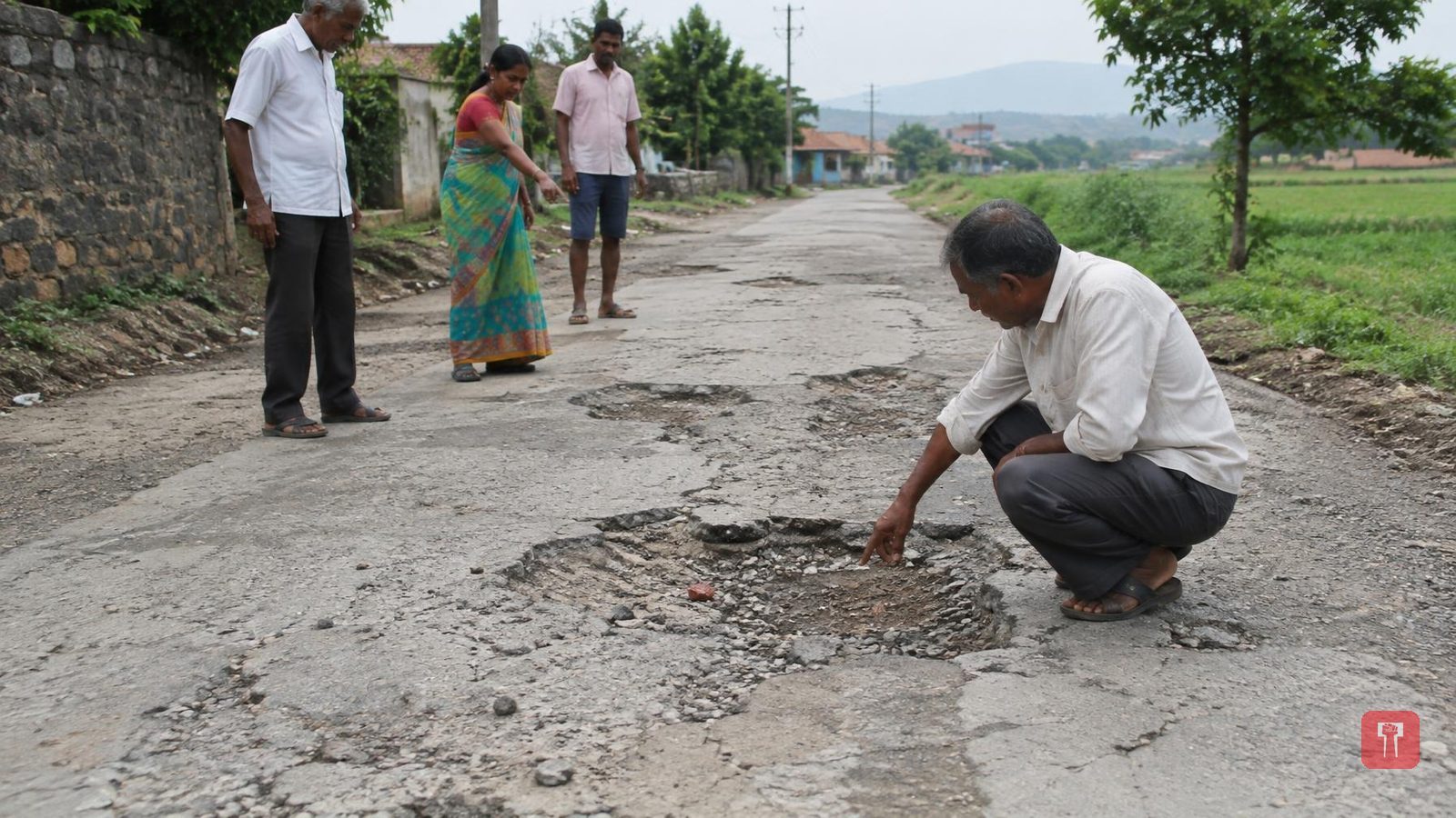 सोनोरीत रस्त्यासाठी २० लाख खर्चूनही खड्डे कायम, अभियंत्यावर कारवाईची मागणी
