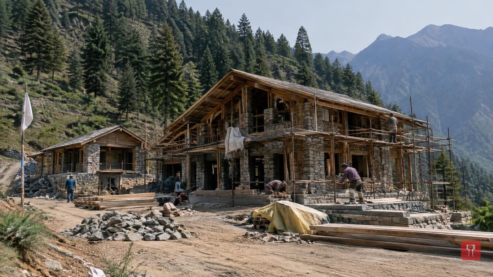 डोंगरांच्या कुशीत उभं राहतंय विक्रांत मैसीचं 'मुसाफिर कॅफे', बांधकामाची झलक आली समोर