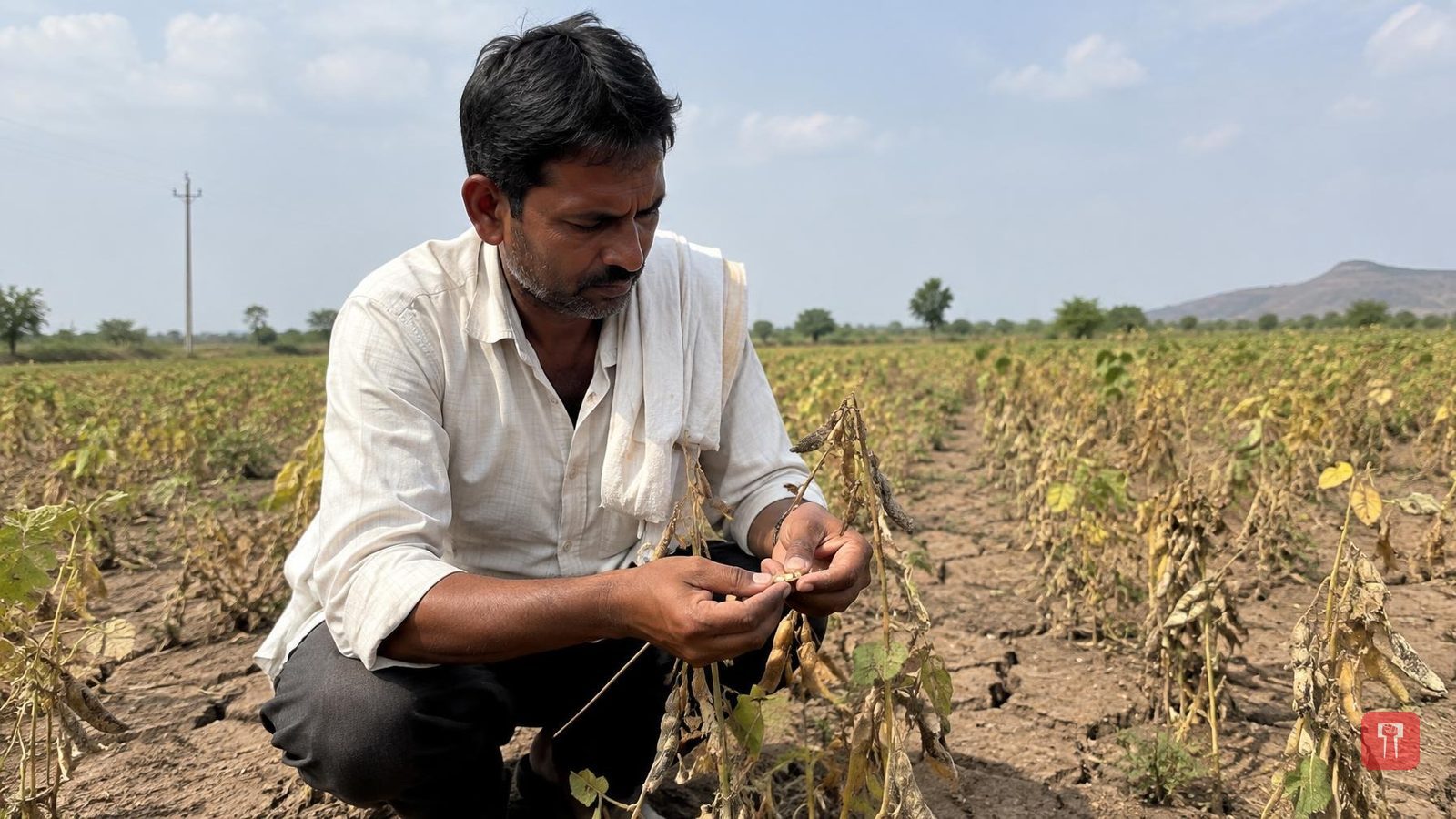 सुषमा अंधारे बोलीं, सूखा ऐलान में देरी पर सरकार को घेरा, सोयाबीन की सूखी फली दिखाई