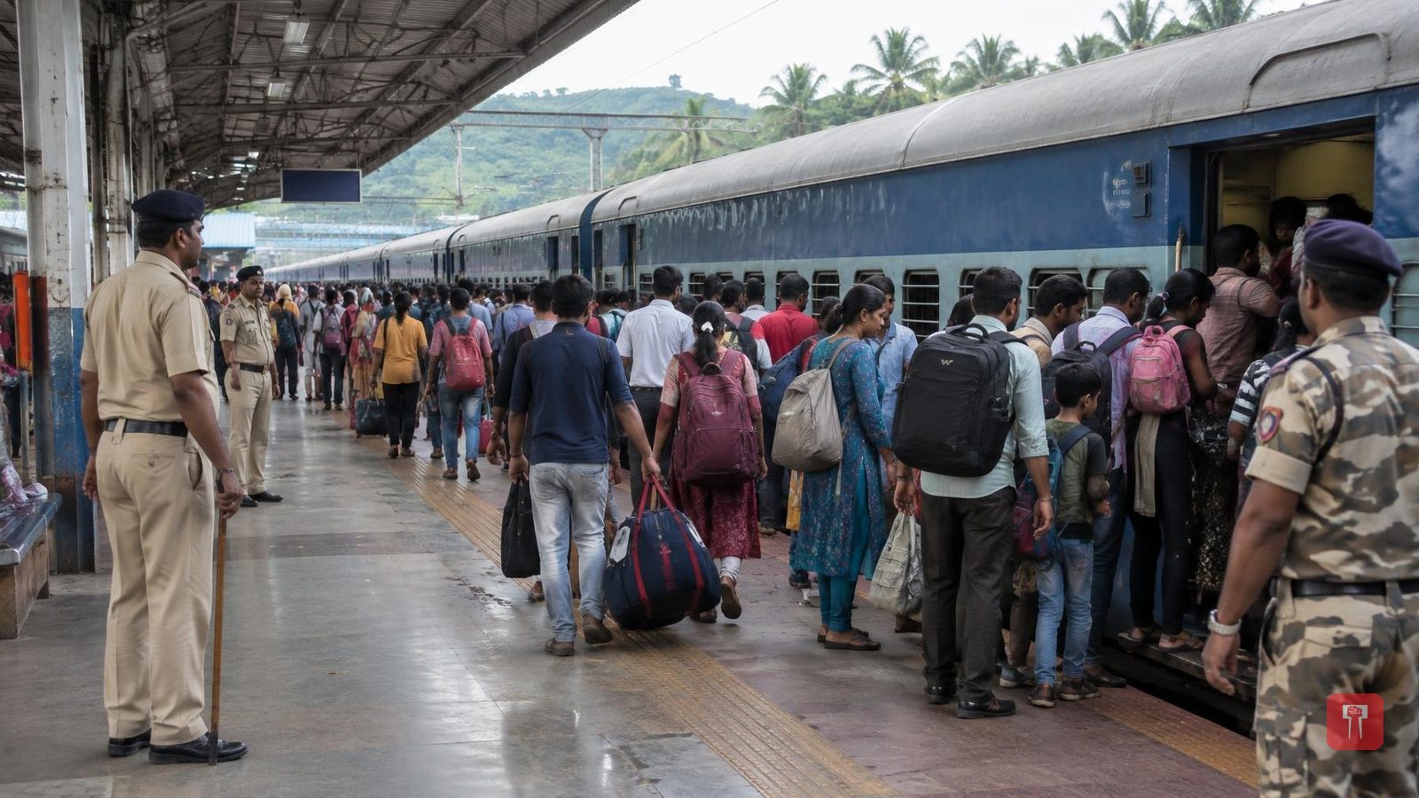 गाड्या खचाखच भरल्या, स्टेशनवर तुफान गर्दी; बाप्पाच्या विसर्जनानंतर कोकणातून परतीचा प्रवास सुरू