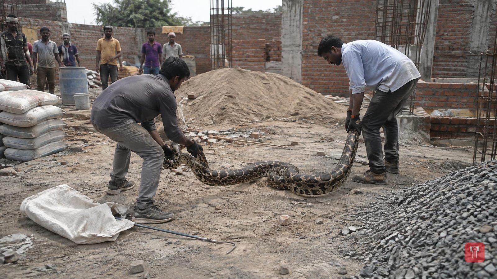 वानाडोंगरी में निर्माणस्थल पर निकला बड़ा अजगर, सर्पमित्रों ने रेस्क्यू कर जंगल में छोड़ा