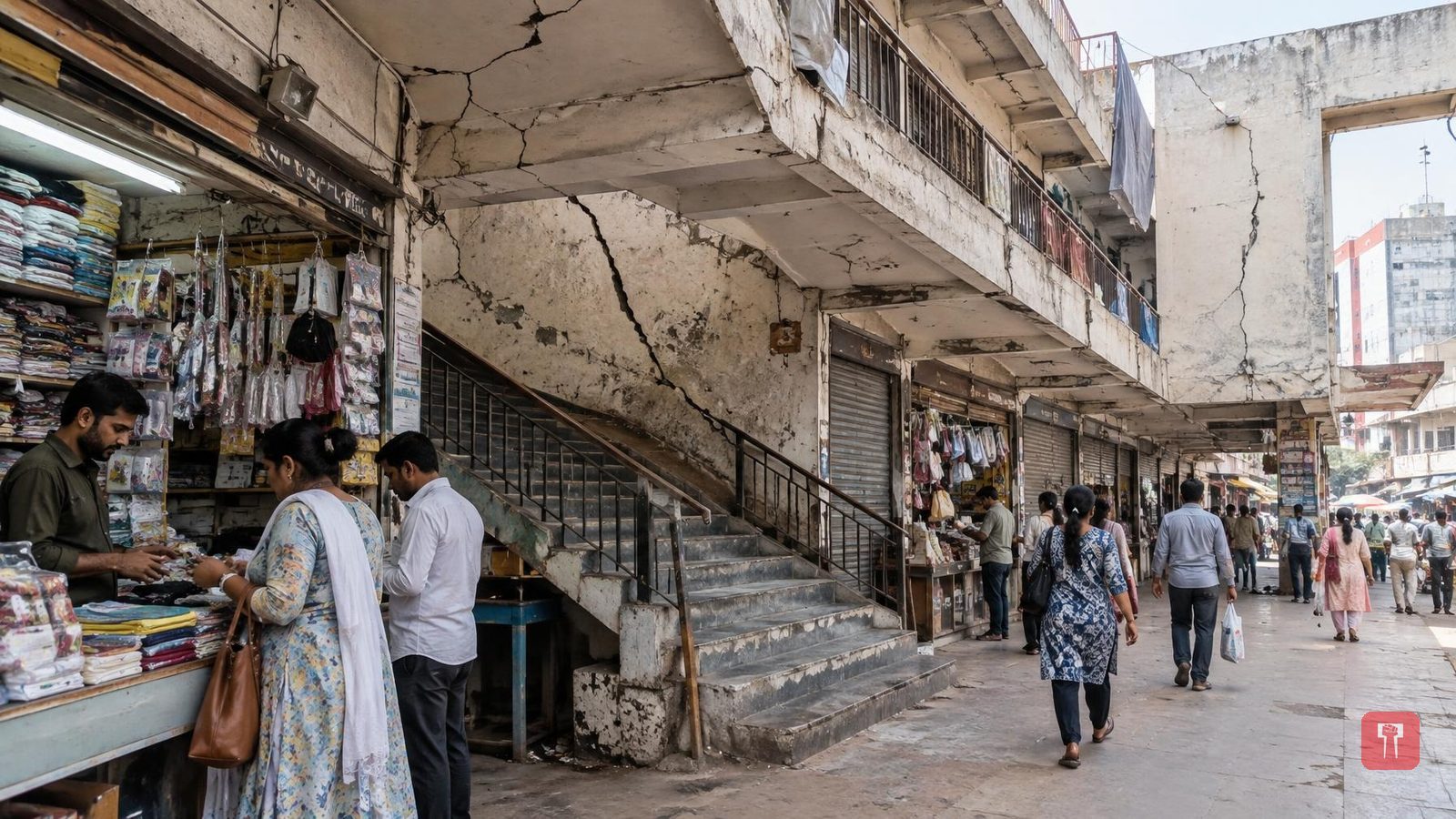 नागपूरच्या मोमिनपुरा बाजार संकुलाला भेगा, कधीही मोठा अपघात होण्याची भीती