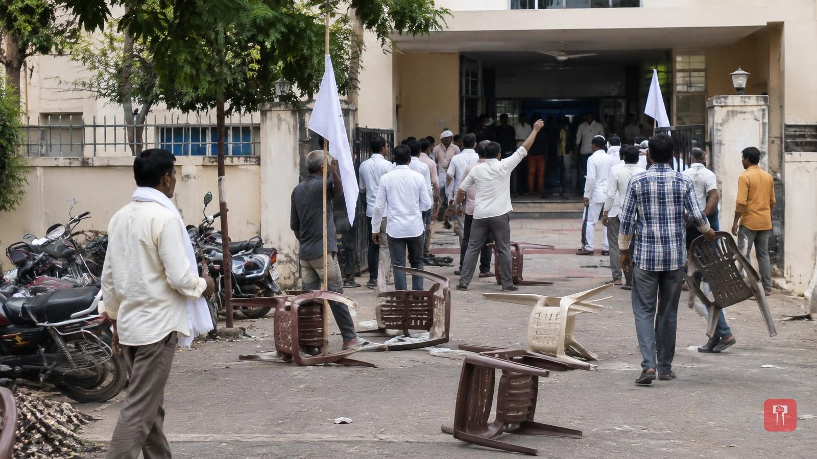 Farmers ransack Sangamner sub-divisional office, break chairs in protest