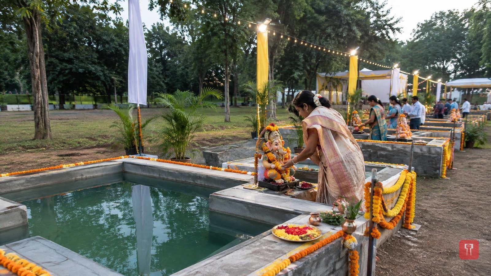 चिटणीस पार्कमध्ये गणेश विसर्जनासाठी १२ कुंडांची सोय, महापौरांच्या हस्ते उद्घाटन