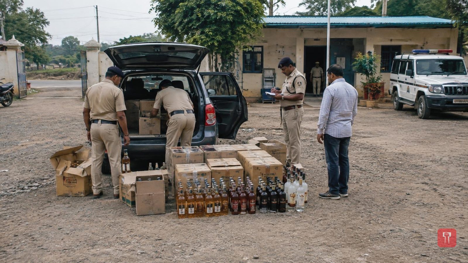 उमरगा में बनावटी शराब का धंधा पकड़ा गया, दो हिरासत में, चार लाख की मुद्देमाल जब्त