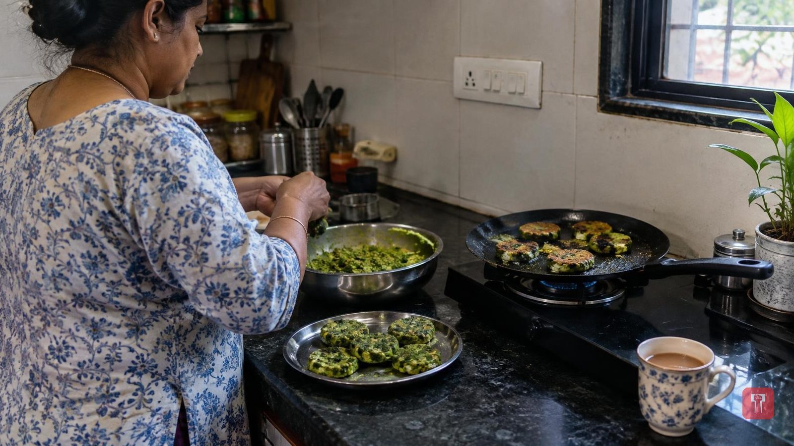 Quick and easy palak-matar kabab recipe for evening tea