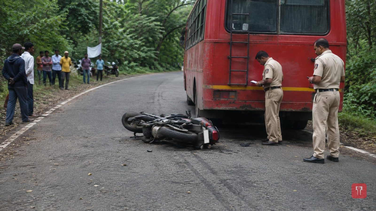 Biker dies after being run over by ST bus near Talodhi, companion critical
