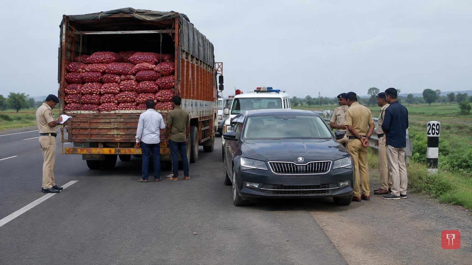 Four held for trying to loot onion-laden truck on Samruddhi Highway