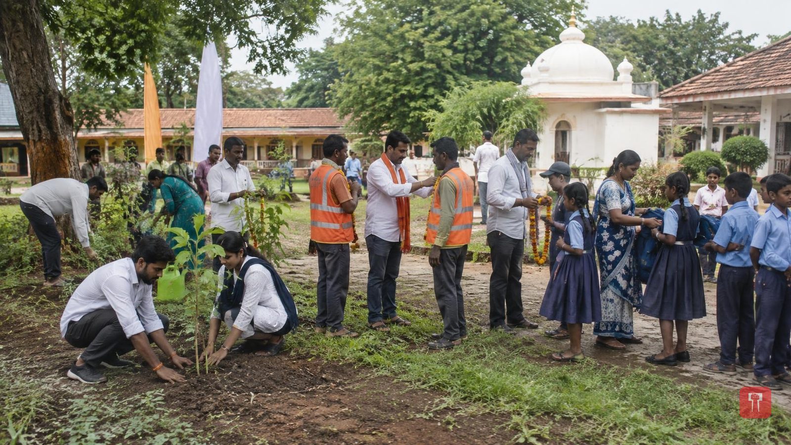Vadnagar-Varanasi service pilgrimage reaches Amravati's Mozari, Ravindra Chavan attends