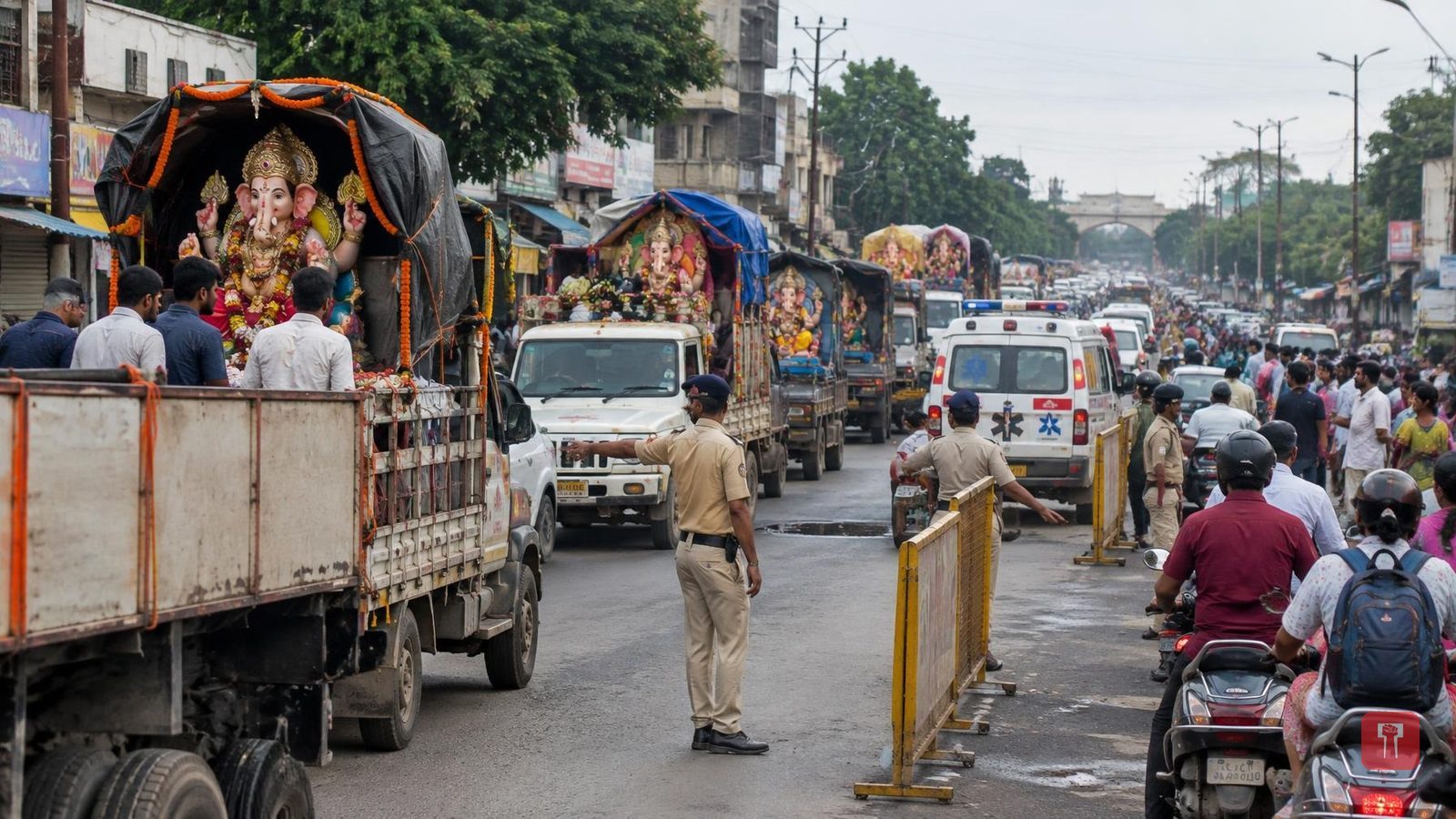 Immersion procession blocks Jatpura Gate, case filed against Chandrapurcha Raja mandal