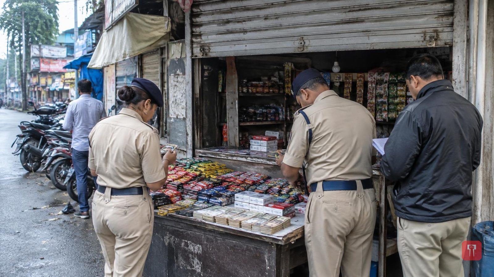लकडगंजमध्ये गुटखा विकणाऱ्या पानठेल्यावर छापा