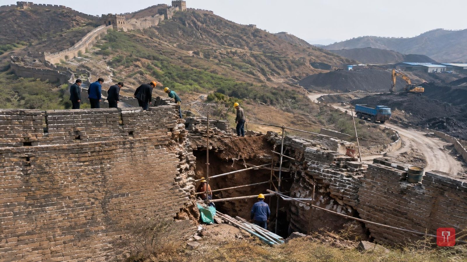 Coal mining firm digs 19-foot pit into China's Great Wall, fined heavily