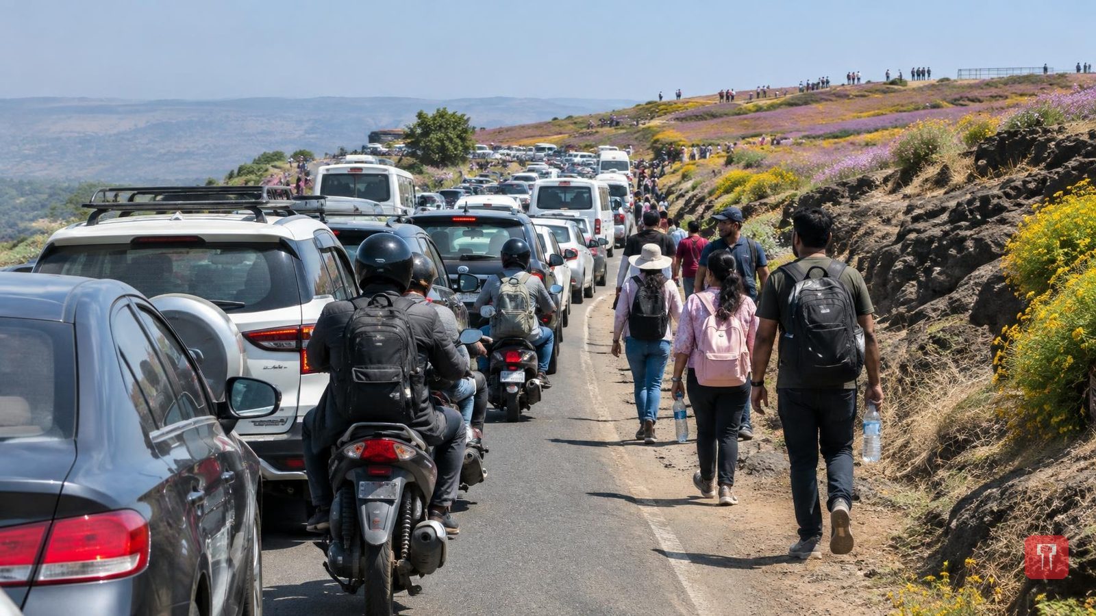 Over 20,000 tourists throng Kaas Plateau in three days, poor planning causes traffic jams
