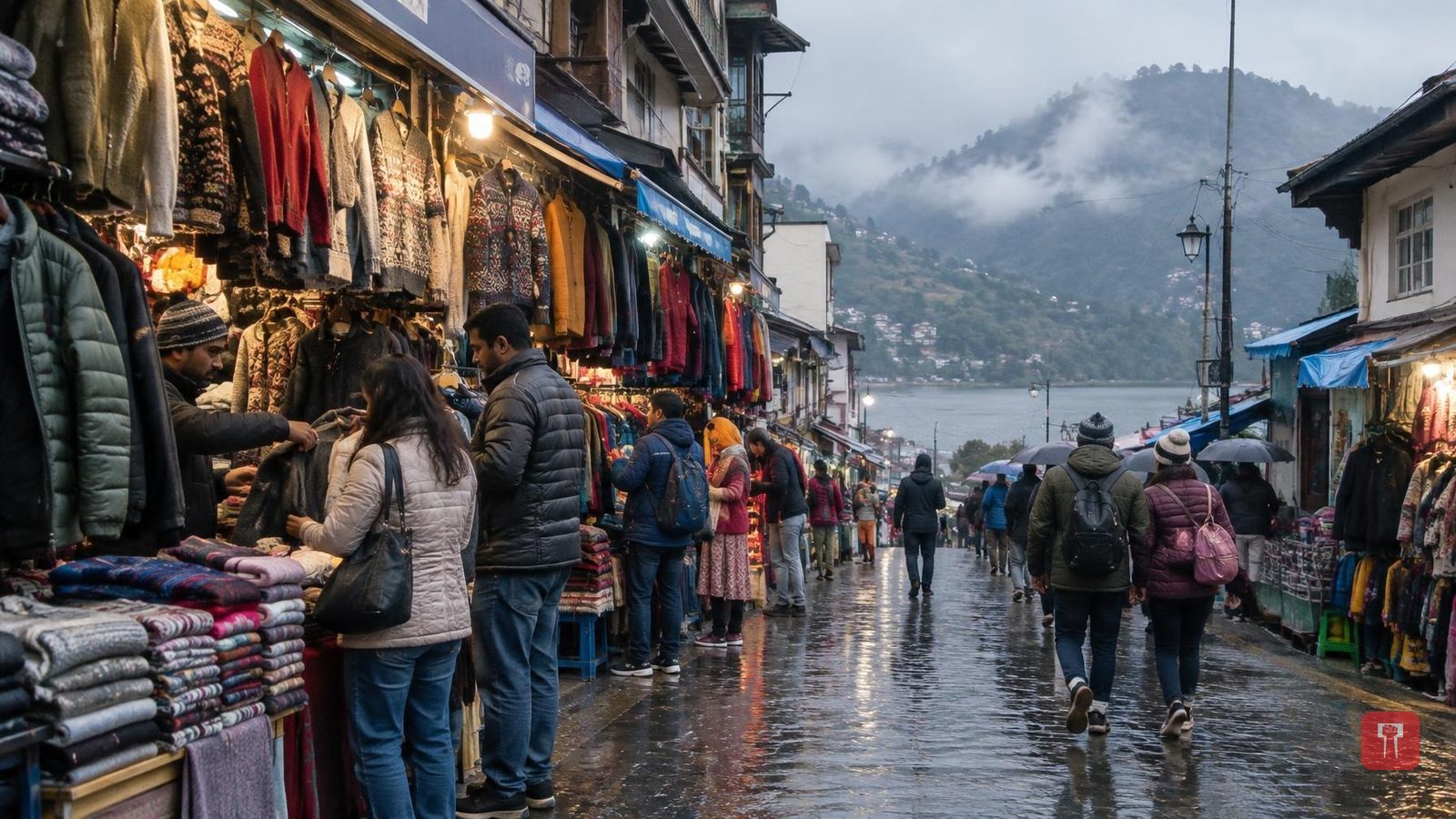 नैनीतालमध्ये पावसानंतर थंडी वाढली, पर्यटकांची लोकरीच्या कपड्यांसाठी बाजारात गर्दी