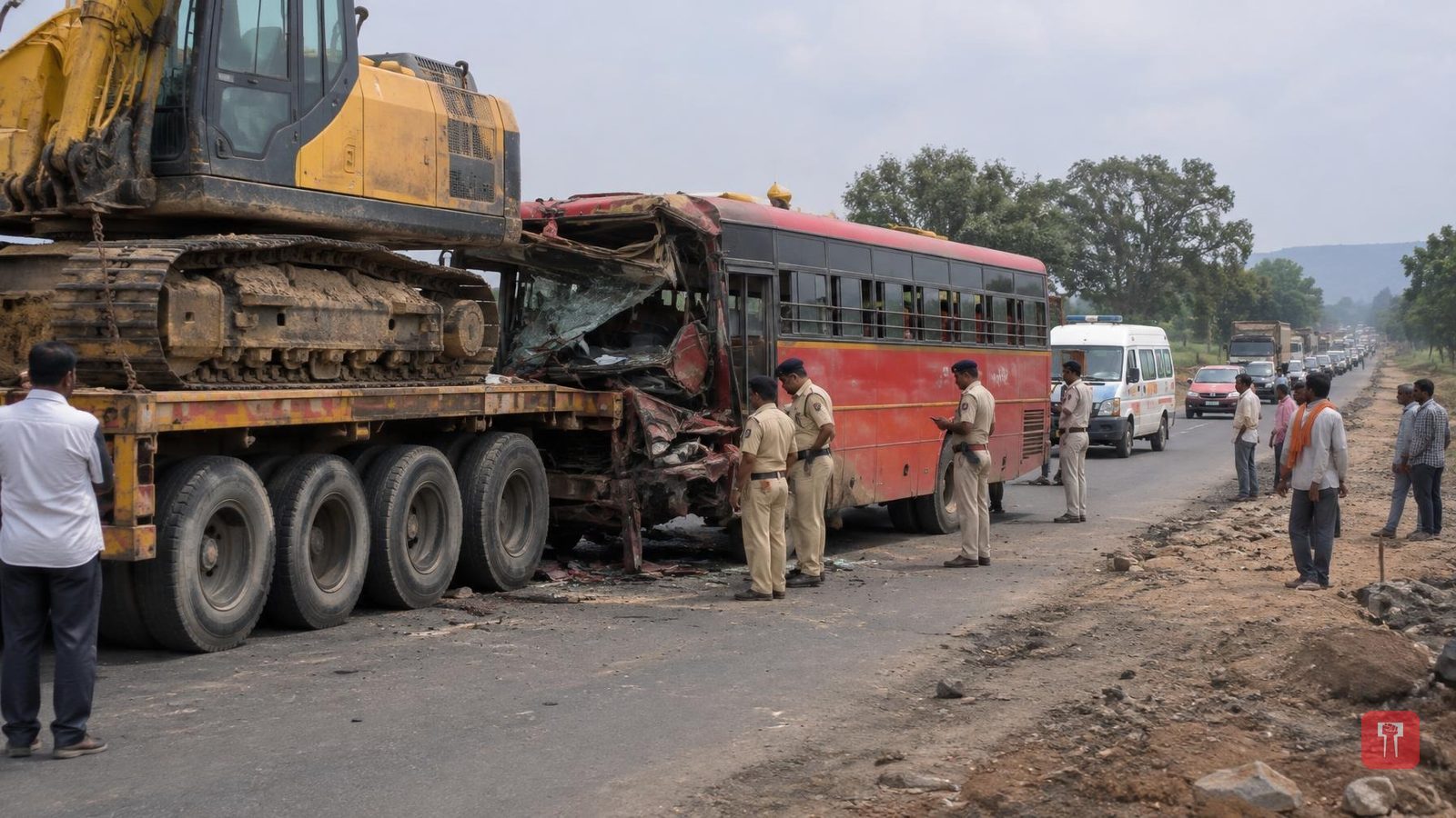 21 injured as state transport bus rams trailer near Mukhpath Phata in Ajanta