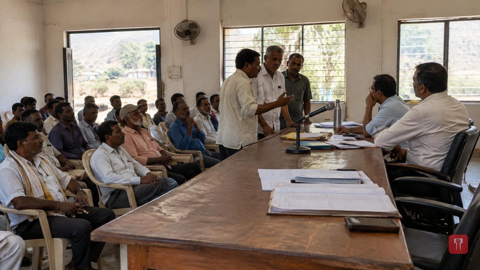 नेरळ सोसायटीच्या सभेत शेतकरी संतप्त; कर्जमाफी, ई-पीक पाहणीवर प्रश्न, दुष्काळाचे निवेदन ठरले