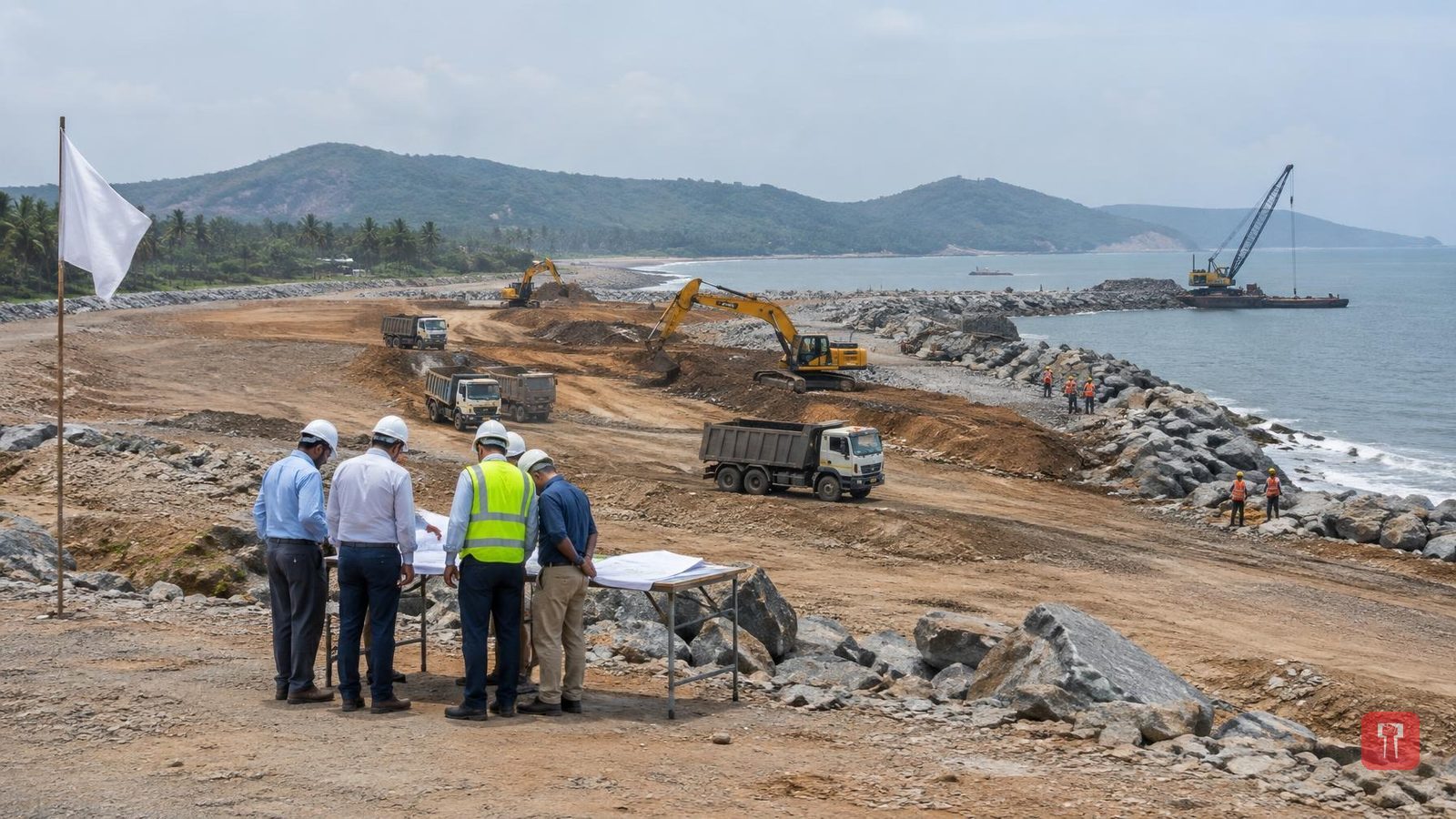 Union Shipping Secretary Vijay Kumar inspects work at Vadhavan port site in Palghar