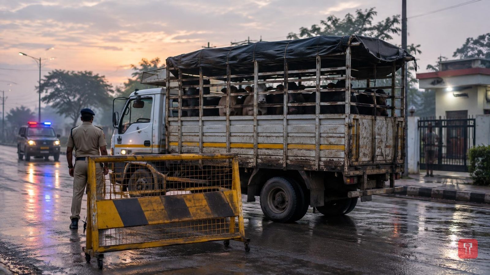26 cattle seized from Eicher truck in Chandrapur, driver held, one accused absconding