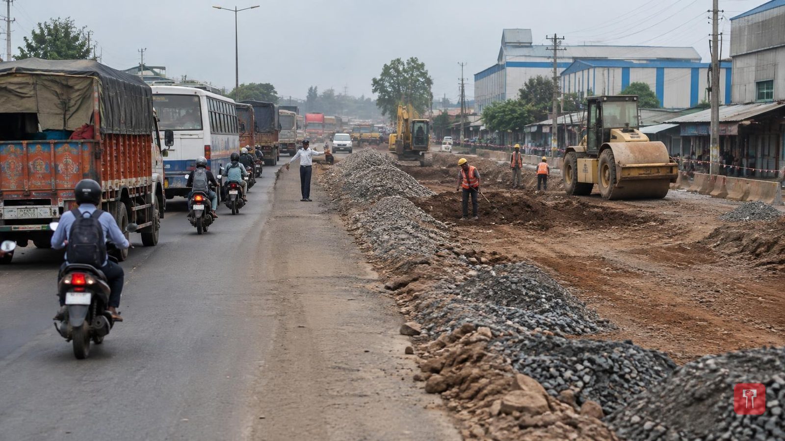 PMRDA fines Chakan road contractor Rs 75 lakh over slow decongestion works