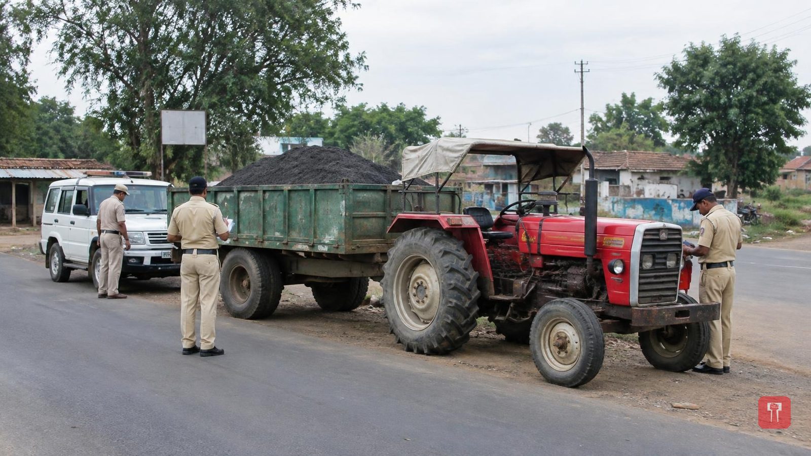 Tractor owner held with stolen sand near Dahegaon Gosavi in Wardha; driver flees