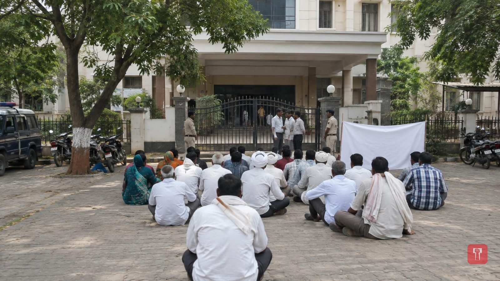 Khanapur farmer dies by suicide over crop failure and debt; villagers protest at Collectorate with body