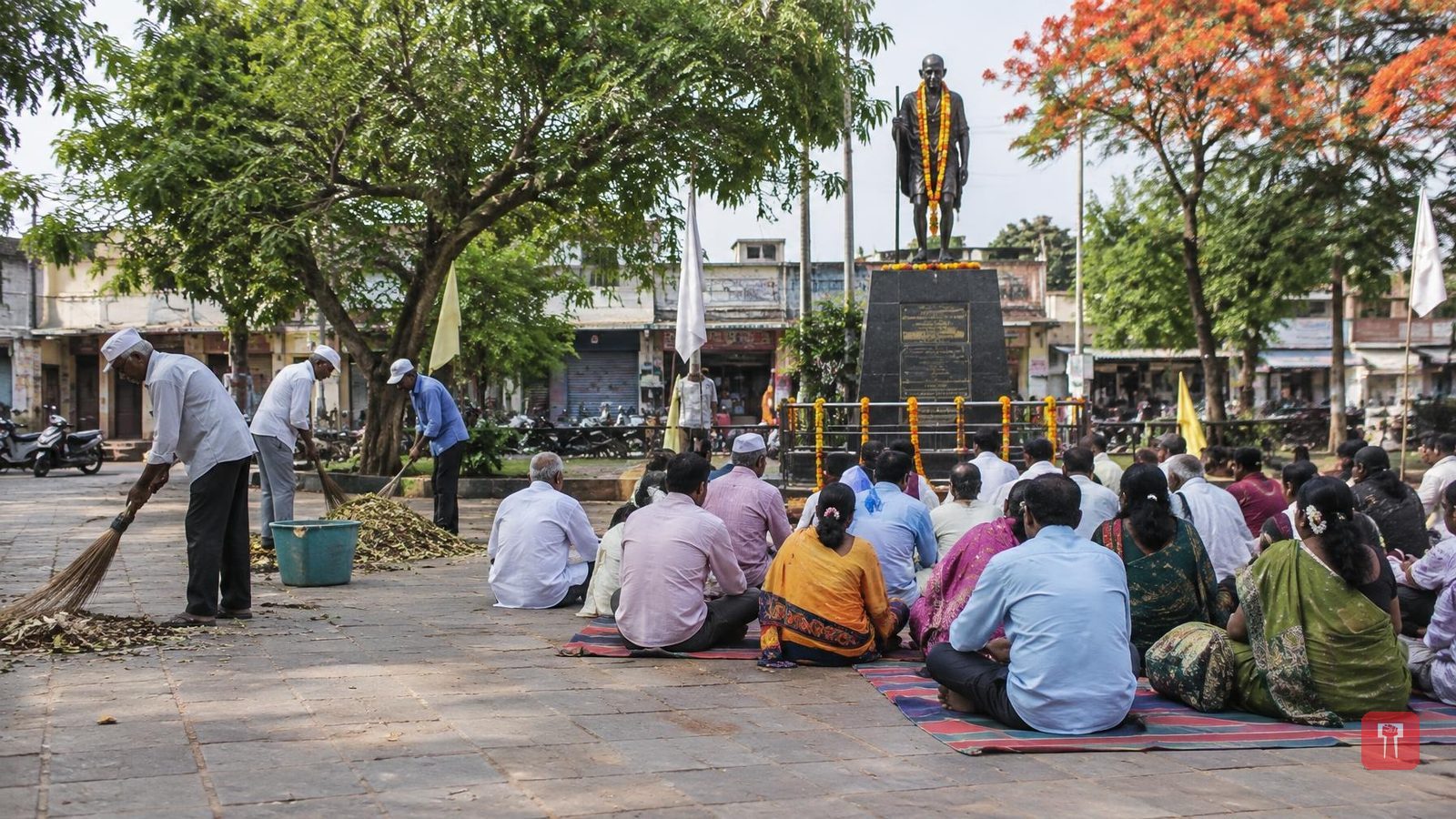 गांधी जयंतीला भद्रावतीत ओबीसींचा शांततेने बैठा सत्याग्रह, 'वैष्णव जन तो' भजनातून दिला संदेश