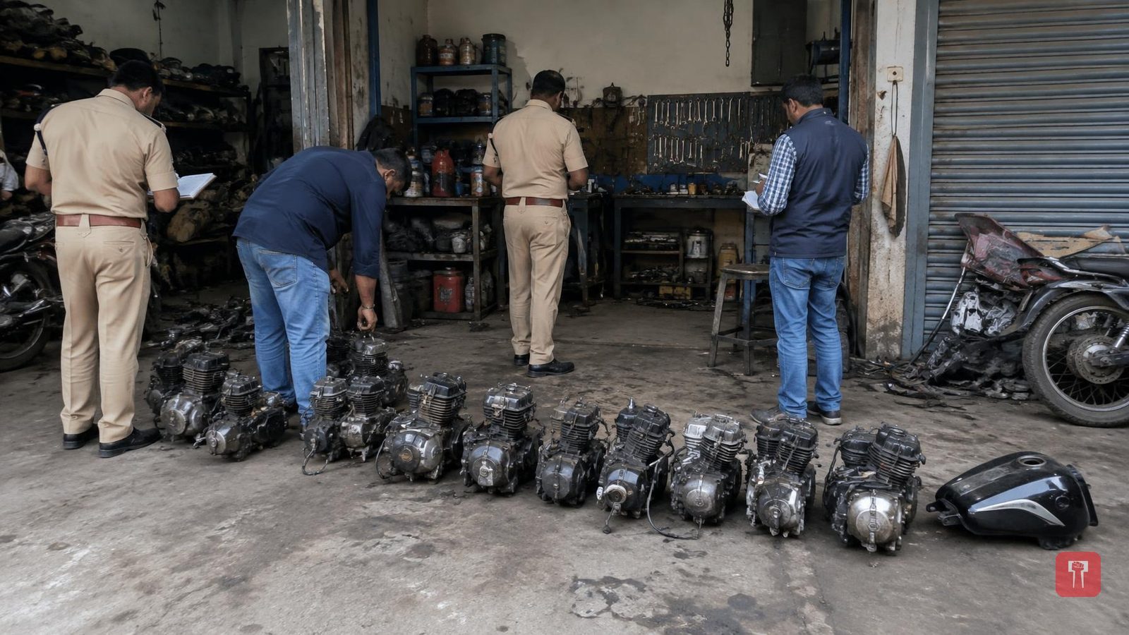 नागपुरात दुचाकी चोरीच्या संशयित टोळीचा क्राइम ब्रँचकडून पर्दाफाश; गॅरेजमधून ११ इंजिने जप्त