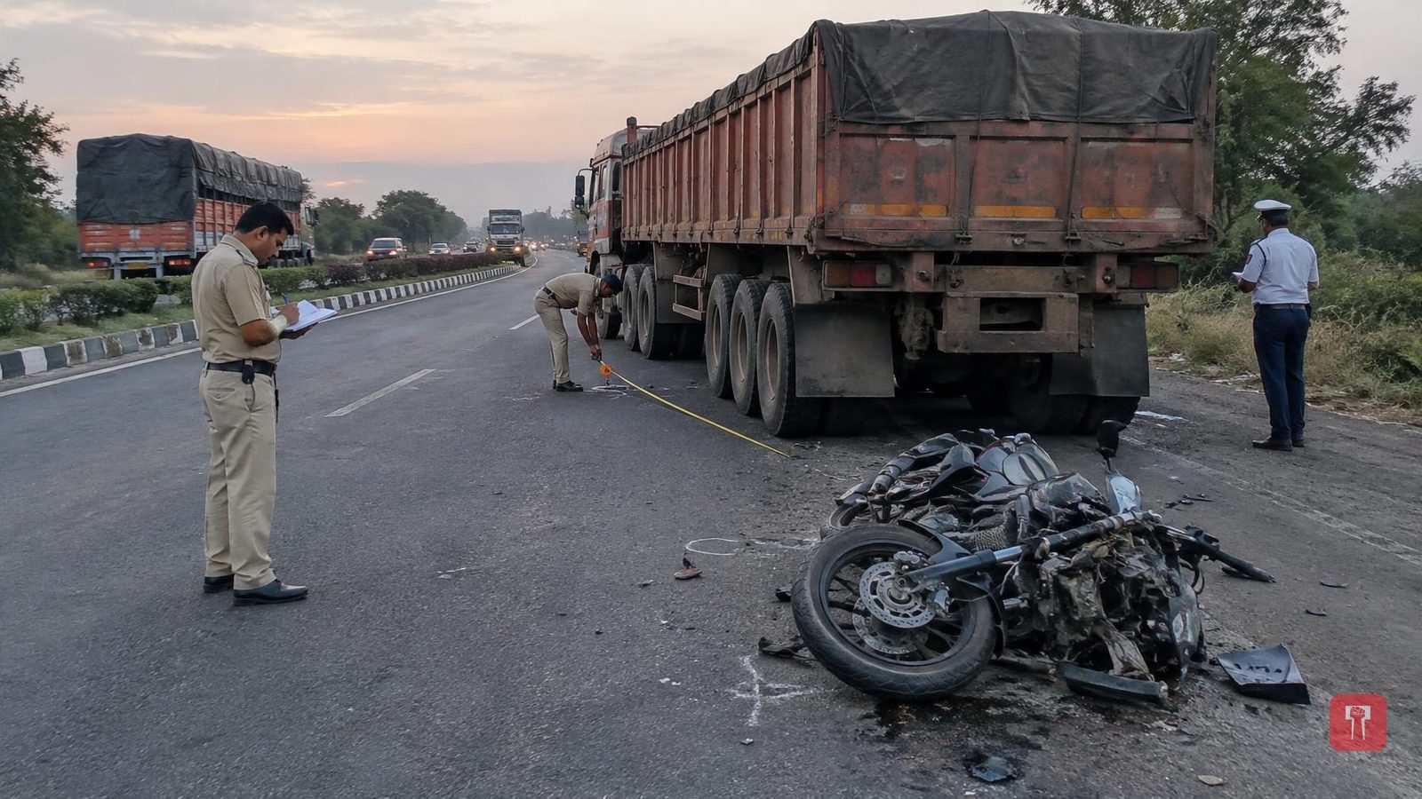 नागपूरजवळ जामठा गावाजवळ भरधाव ट्रेलरची दुचाकीला धडक, पती, पत्नी आणि एका मुलाचा जागीच मृत्यू