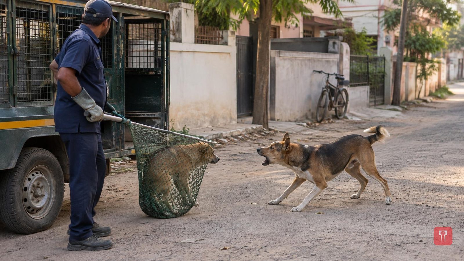 Dog attacks dog catcher to save captured friend in viral video