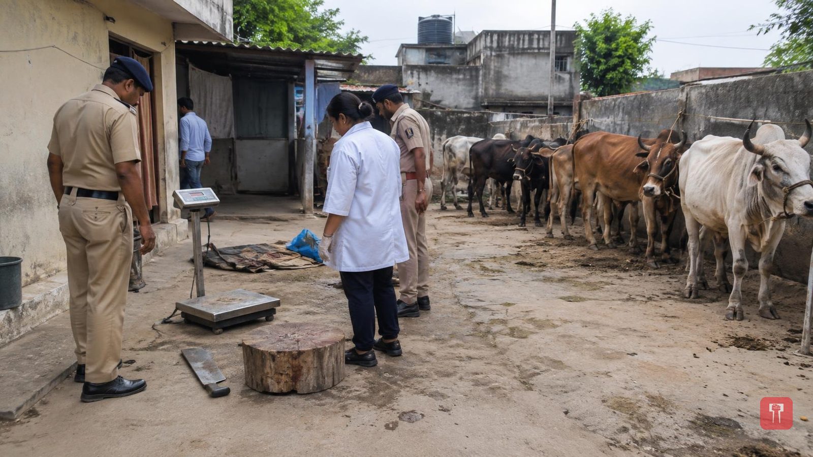 Chandrapur police raid house near Tukum Lake, rescue 11 bovines; two booked for illegal slaughter