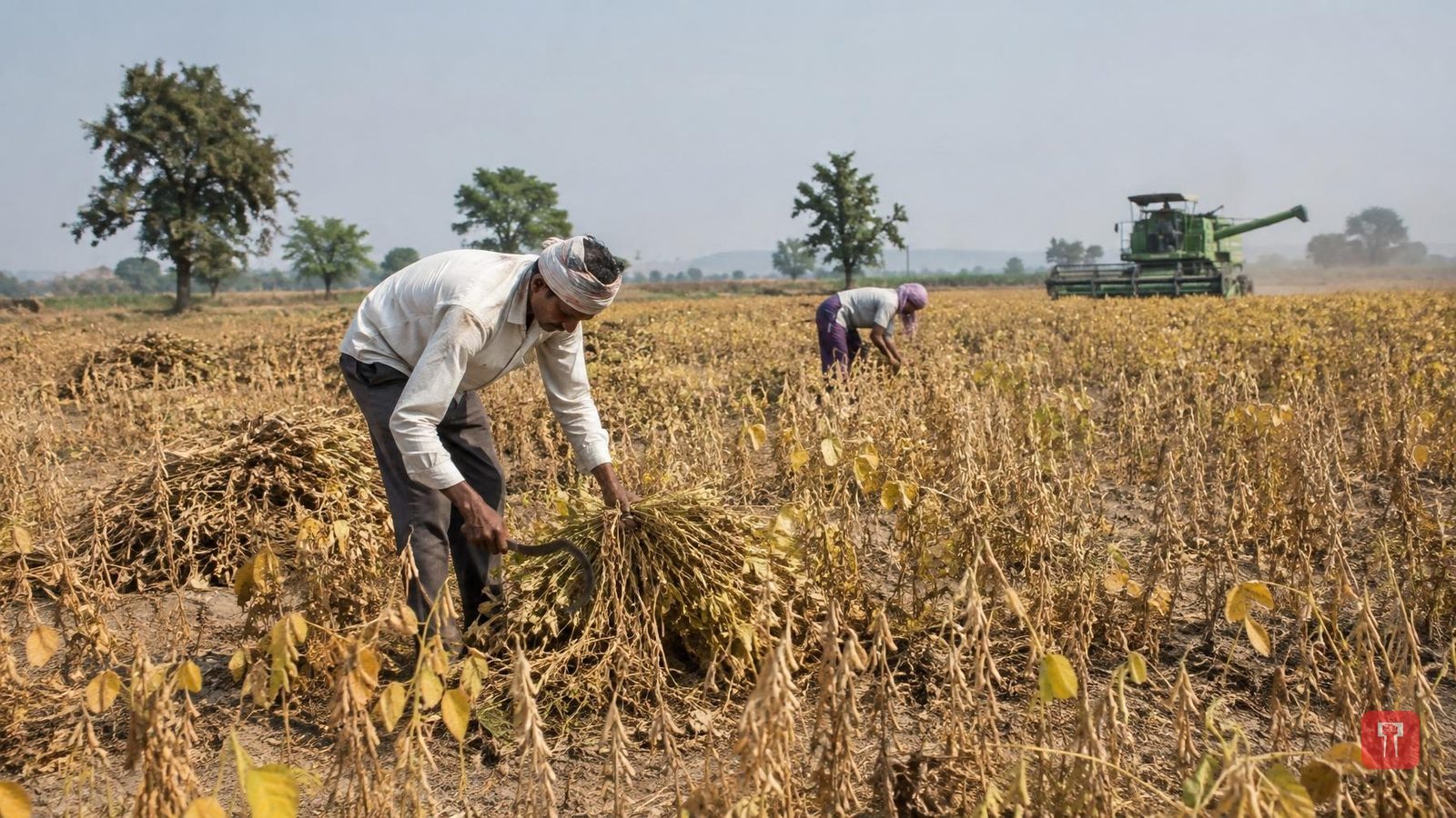 Buldhana farmers rush soybean harvest in harsh sun, await return rains