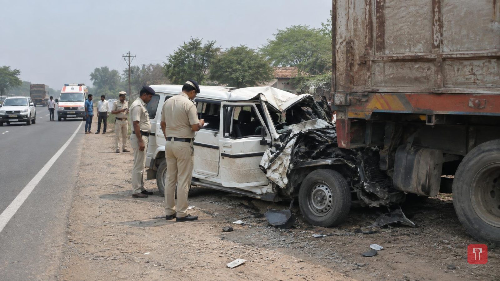 भावनगरजवळ बोलेरो उभ्या ट्रेलरवर आदळली; अलंग शिपब्रेकिंग यार्डचे सहा कर्मचारी ठार, एक गंभीर