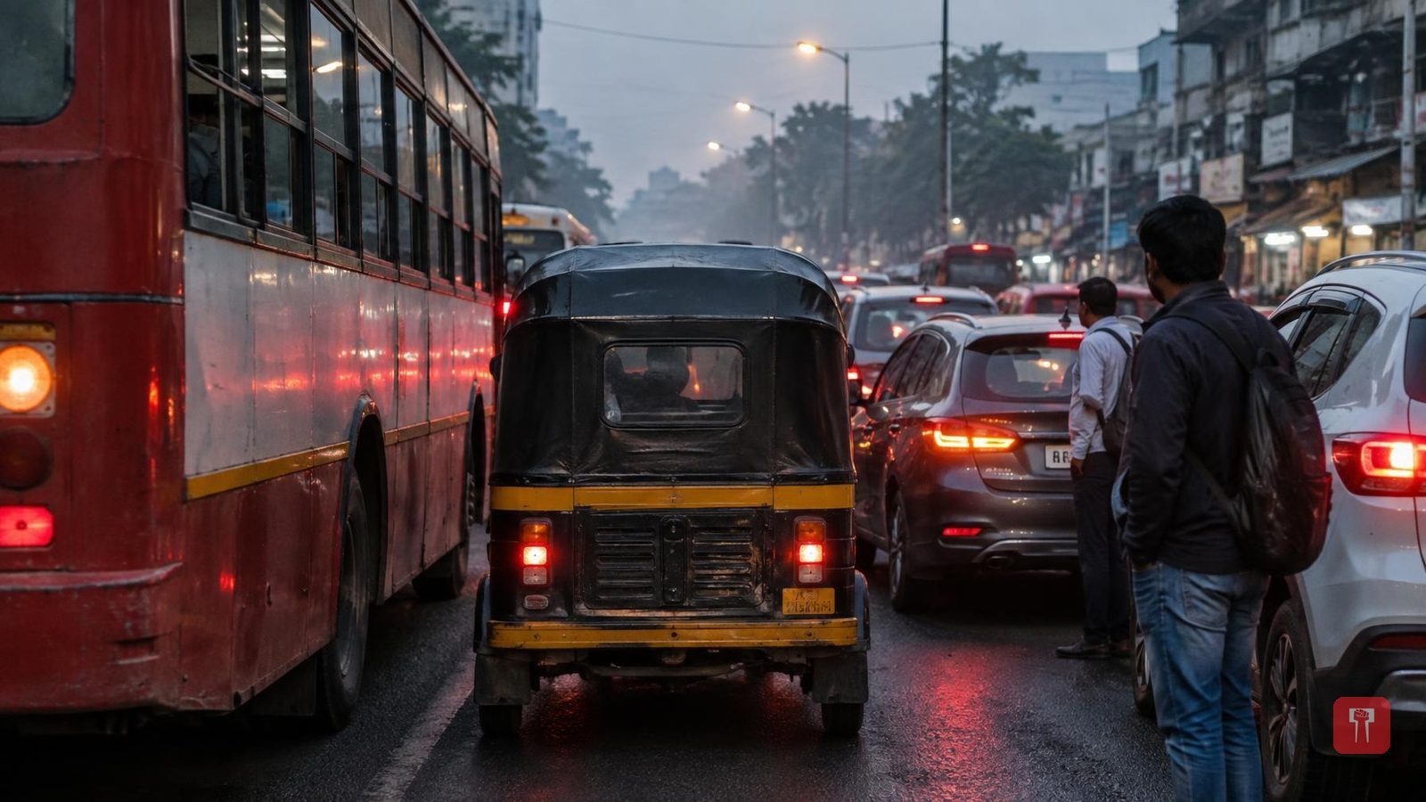 उल्हासनगर में जाम में फंसी रिक्शा, अस्पताल पहुंचने से पहले महिला ने रिक्शे में बच्चे को जन्म दिया