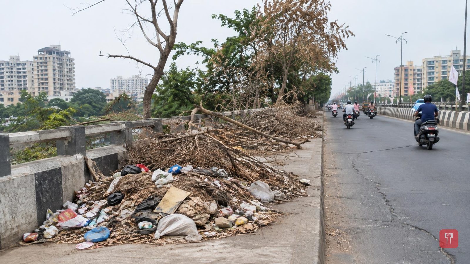 MNS gives Mira-Bhayandar civic body and MMRDA 24 hours to clean Ajuba bridge