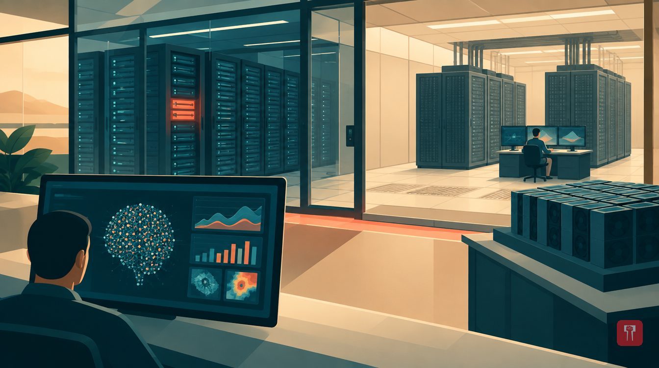 AI-generated illustration: Securing our frontier model training environment